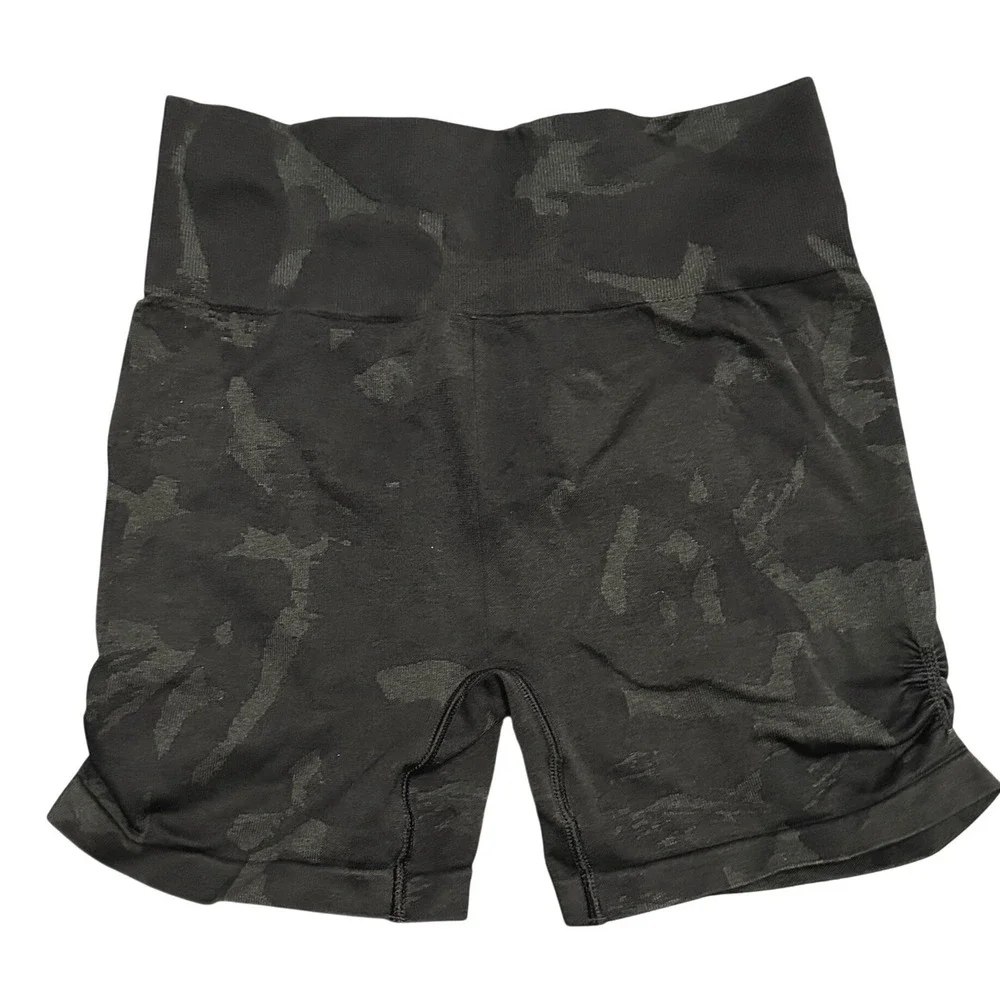 Gymshark Adapt‎ Camo Seamless Shorts Women's XS Black Grey High Rise Athleisure
